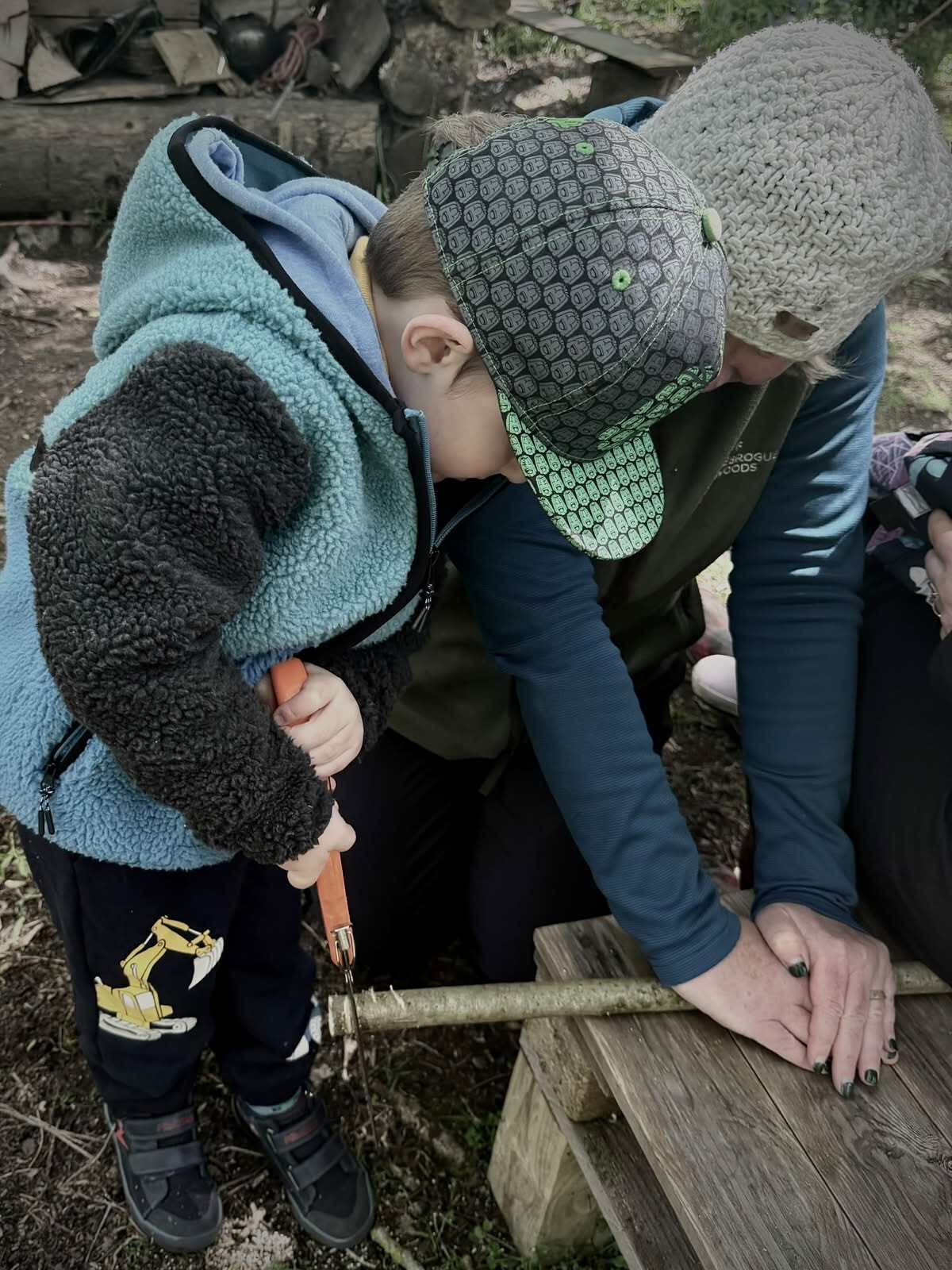 Pre Forest School Joan Child Sawing