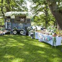 Tea party in the woods is brought to life by The Fancy Fox for wedding treats & desserts